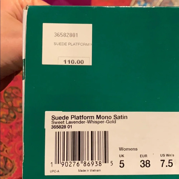 NEW PUMA SUEDE PLATFORM MONO SATIN SHOES SZ 7.5 - Picture 8 of 8